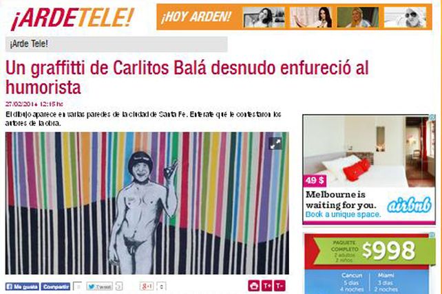 Carlitos Balá, molesto con las pintadas callejeras de Santa Fe
