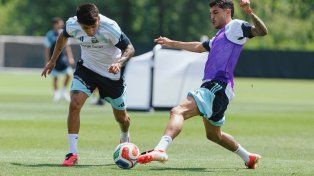 El equipo de Scaloni prepara el partido del lunes ante Austria.