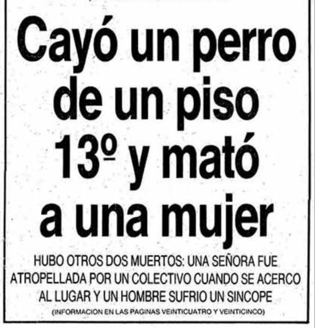 Noticias de película, como caídas del cielo: a 34 años de una historia increíble pero real