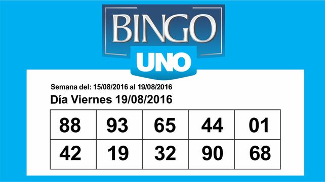 Bingo UNO: Los números de la semana