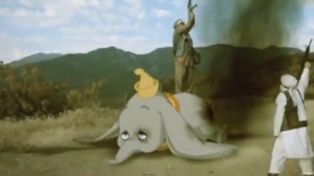 Terroristas islámicos matan a tiros a Dumbo en un video de un famoso artista británico