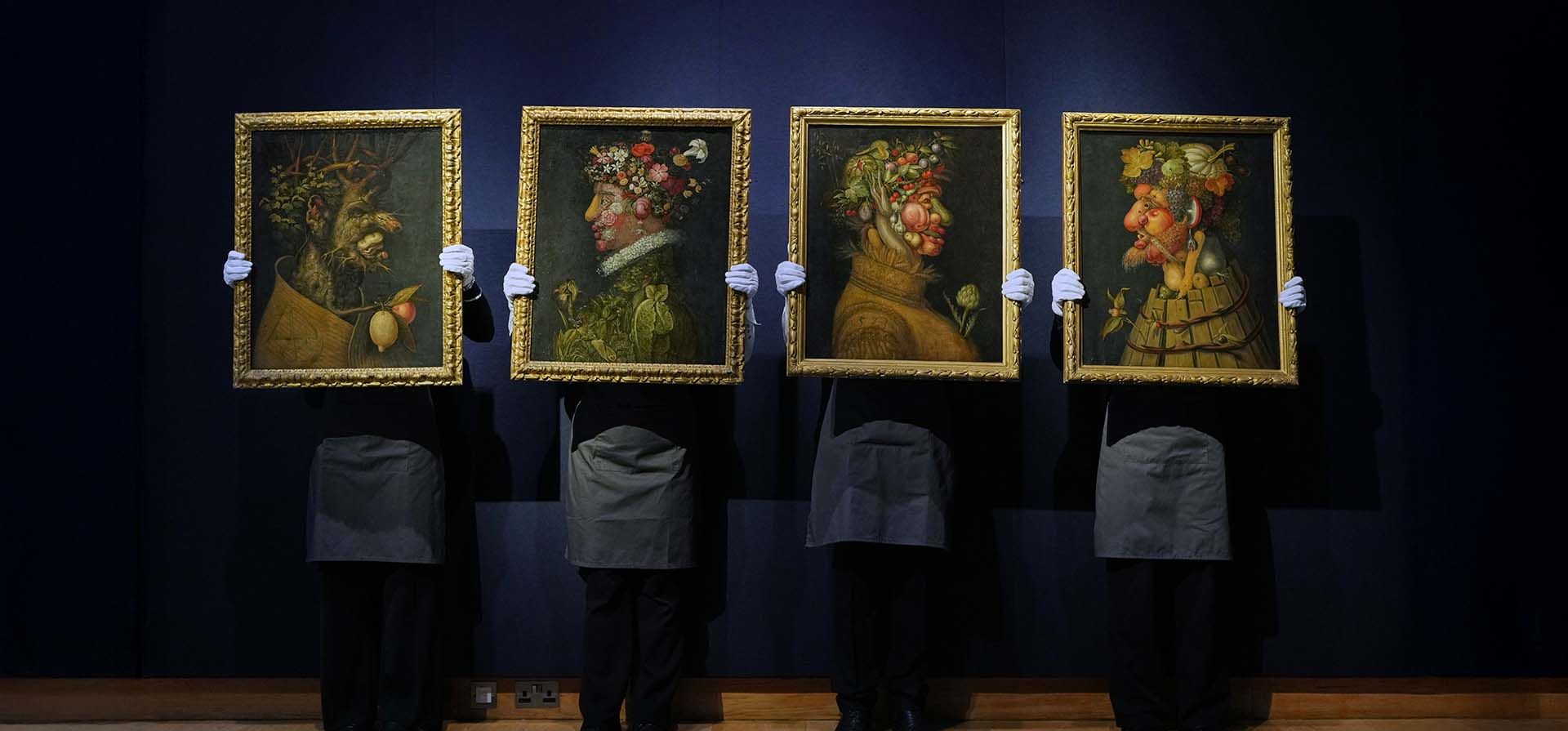 Taller de Giuseppe Arcimboldo (Milán, 1527-1593). Las Cuatro Estaciones se exhibirá en las salas de subastas de Christie's en Londres el jueves 27 de noviembre de 2025. Se espera que se venda por entre 800.000 y 1.200.000 libras esterlinas cuando se subaste el 2 de diciembre. (Foto AP/Kirsty Wigglesworth) Taller de Giuseppe Arcimboldo (Milán, 1527-1593). Las Cuatro Estaciones se exhibirá en las salas de subastas de Christie's en Londres el jueves 27 de noviembre de 2025. Se espera que se venda por entre 800.000 y 1.200.000 libras esterlinas cuando se subaste el 2 de diciembre. (Foto AP/Kirsty Wigglesworth)