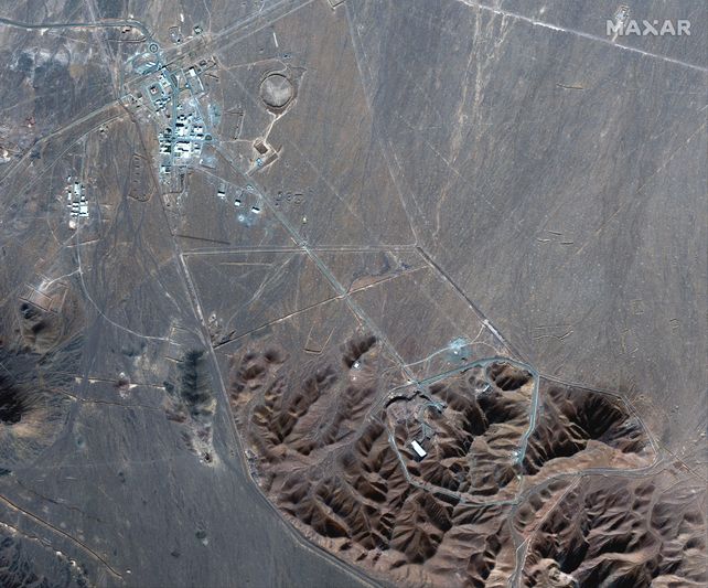 Imagen satelital de la planta nuclear subterránea de Fordo