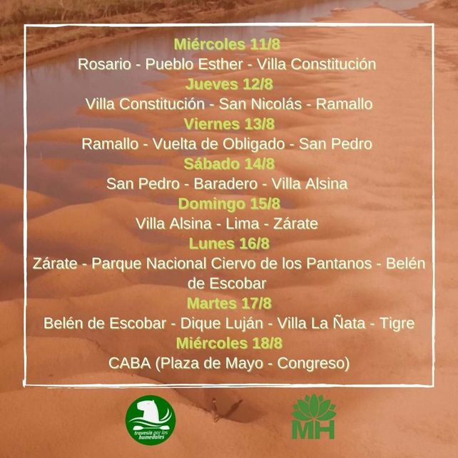 Partió la caravana de kayakistas rosarinos hacia el Congreso para pedir una ley de humedales