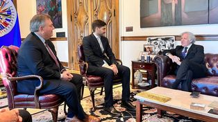 Los legisladores de Santa Fe Felipe Michlig y Maximiliano Pullaro se reunieron con el el secretario general de la OEA, Luis Almagro.&nbsp; 