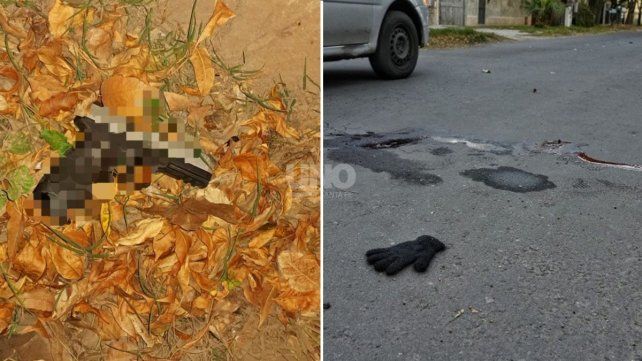 El arma secuestrada y el lugar del hecho en Rosario