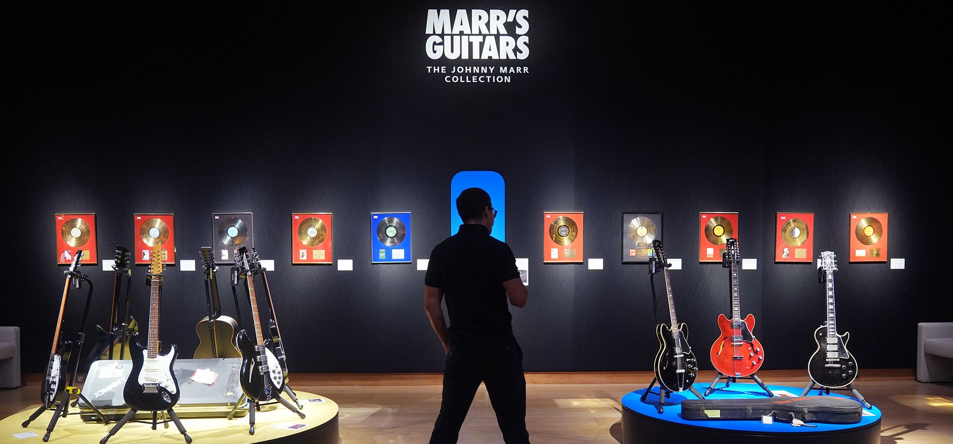 Una selección de guitarras de la "Colección Johnny Marr", expuesta durante una presentación previa en Christie's, saldrá a subasta el 17 de septiembre en Londres, el martes 8 de septiembre de 2026. (Yui Mok/ PA vía AP) Una selección de guitarras de la "Colección Johnny Marr", expuesta durante una presentación previa en Christie's, saldrá a subasta el 17 de septiembre en Londres, el martes 8 de septiembre de 2026. (Yui Mok/ PA vía AP)