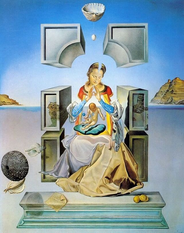 La Virgen de Port Lligat. Salvador Dalí Domenech le presentó la obra al Papa Pío XII en audiencia para su aprobación, que le fue concedida (1949). 