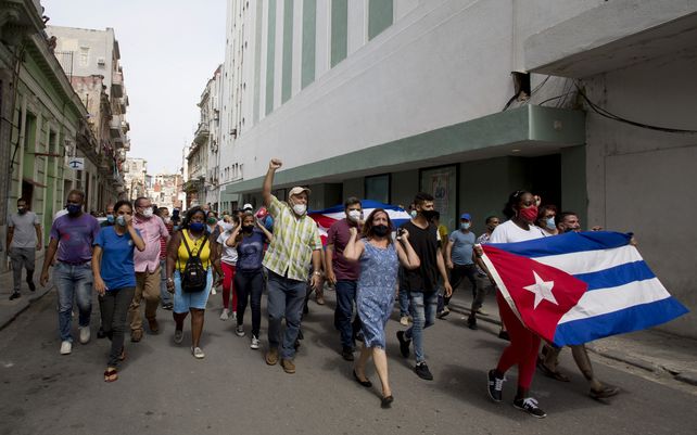 Duras protestas contra el gobierno de Cuba