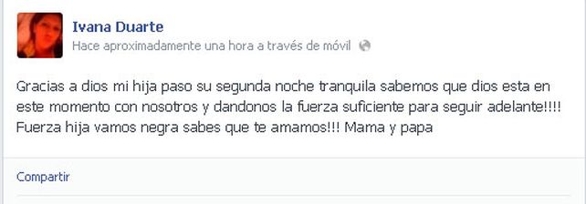 Aylén, la nena que cayó del juego, sigue grave y en terapia intensiva