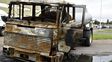 El camión quedó totalmente destruido por el fuego.&nbsp;