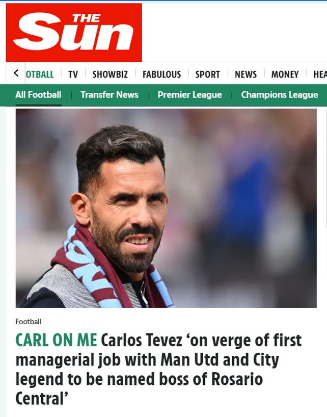 La noticia del arribo de Tevez a Central recorrió el mundo