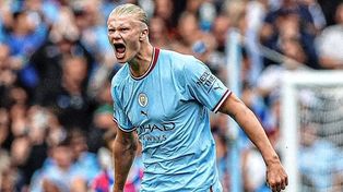 El noruego Haaland lleva 15 goles y este sábado anotó uno en el 4-0 de Manchester City por la Premier League.