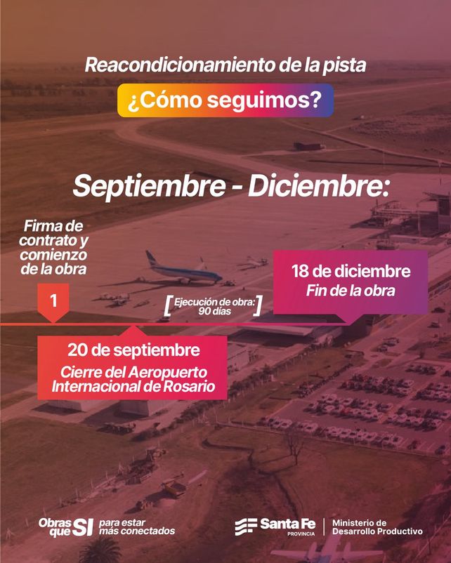 Reactivarán las obras en el aeropuerto de Rosario: cuándo cierra y por cuánto tiempo
