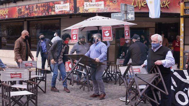 Protesta de gastronómicos y hoteleros en Paraná&nbsp;