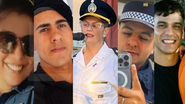 De izquierda a derecha: los policías fallecidos Núñez