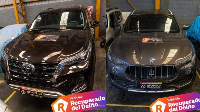 Entre los bienes de lujo que están en subasta se encuentran un Toyota SW4 2023 con una base de $19.000.000 y un Maserati Levante también con una base de $50.000.000