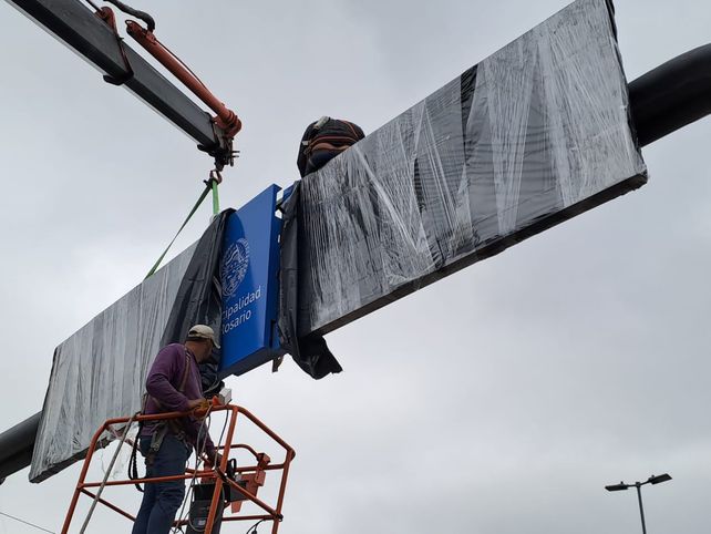 Trabajos en la avenida Colombres.