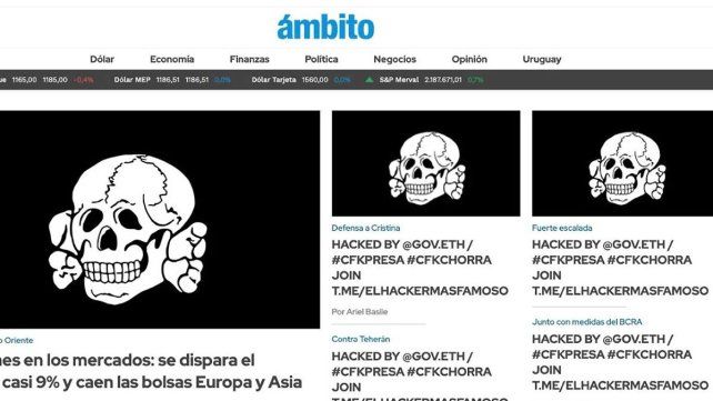 Este ciberataque no es el primero que realiza @gov.eth contra medios argentinos. Se trata de un hacker con perfil racista y antisemita.