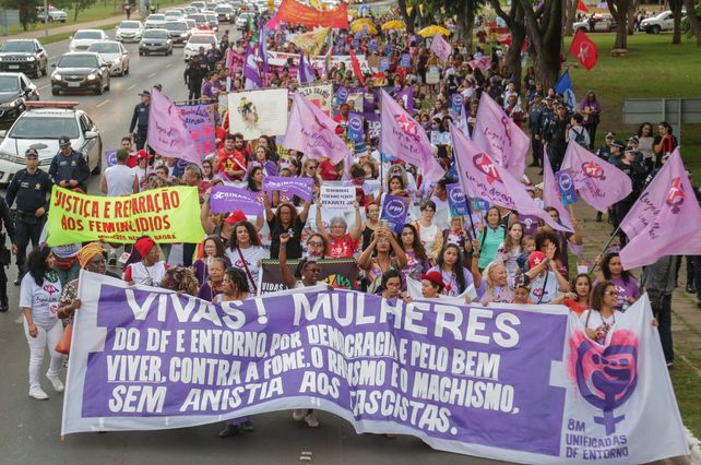 Marcha en Brasilia el pasado miércoles en conmemoración por el 8M.