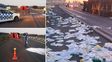 Autovía Artigas. volcó un camión a la altura de Ubajay