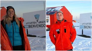 Nati Jota y Momo viajaron a la Antártida en un avión militar y estalló la polémica
