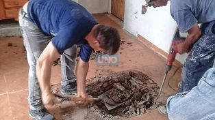 Excavaron en la casa del taxista para buscar a Theresia Pinter