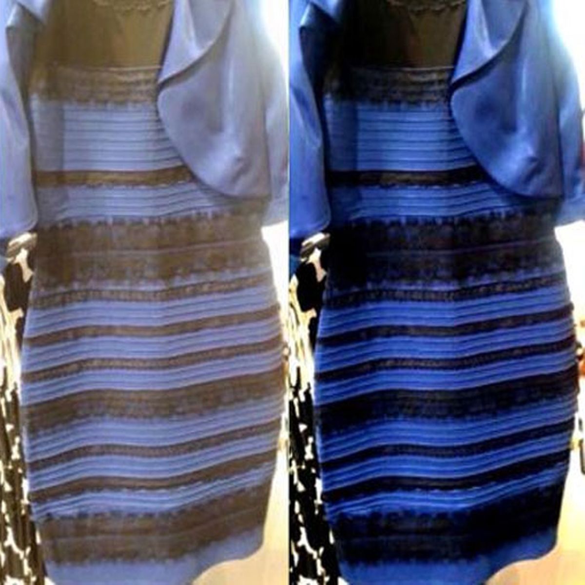 Синее платье с черными полосками