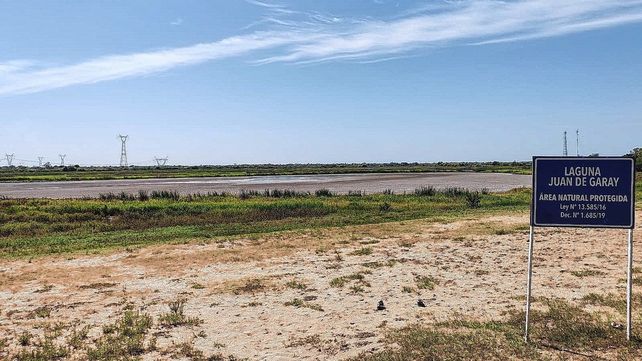 Seca. Así luce la laguna Bedetti