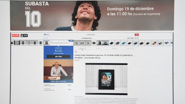 Terminó la subasta de los bienes de Maradona