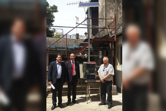 Ensayo. La primera prueba de los equipos para conformar la red solarimétrica.