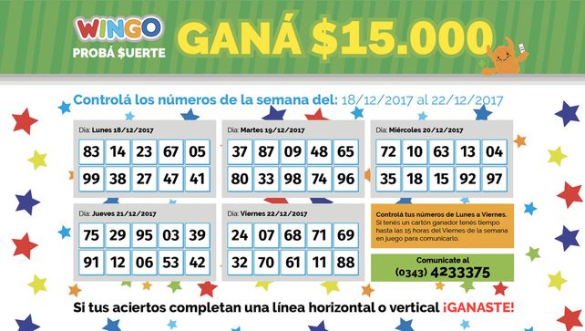 Wingo: Estos son los Números de esta semana