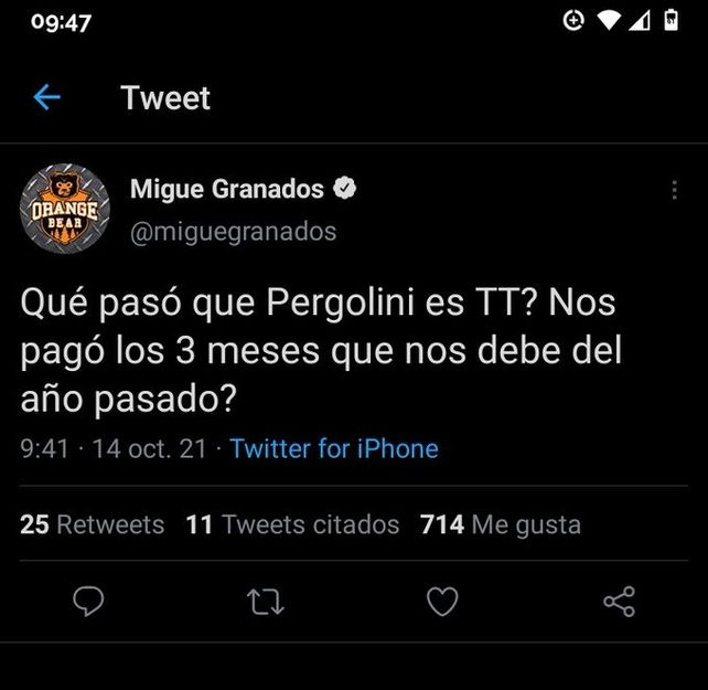 Mario Pergolini se sumó al Grupo Octubre y lo castigaron con dureza en Twitter