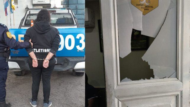 Paraná: fue a la comisaría a reclamar por su hijo herido, se enojó y rompió un vidrio