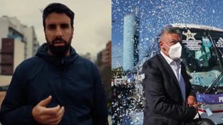 Enfrentados. El periodista y youtuber Flavio Azzaro y el presidente de la AFA, Claudio Chiqui Tapia.