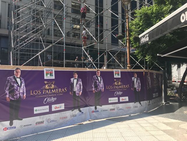 Así se preparaba el Obelisco para recibir a los Palmeras y a la Filarmónica de Santa Fe