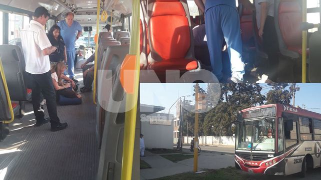 La secuencia. El chofer de la Línea 15 buscó asistencia en el Centro de Salud de Bº San José. Enfermeros y médicos auxiliaron a la mujer de 48 años.&nbsp; 