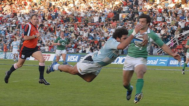 El seleccionado argentino cuando jugó en 2007 frente a Irlanda en el Brigadier López santafesino.