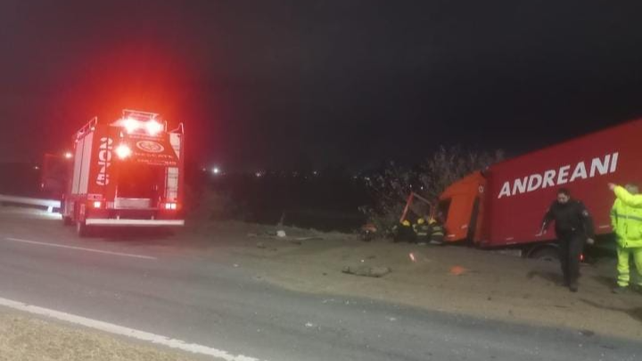 El choque de camiones se produjo en el kilómetro 19 de la autopista a Santa Fe