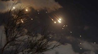 Proyectiles interceptados por la Cúpula de Hierro sobre Jerusalén.