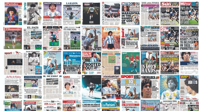 Medios de todo el mundo dedicaron sus tapas a la muerte de Diego Maradona
