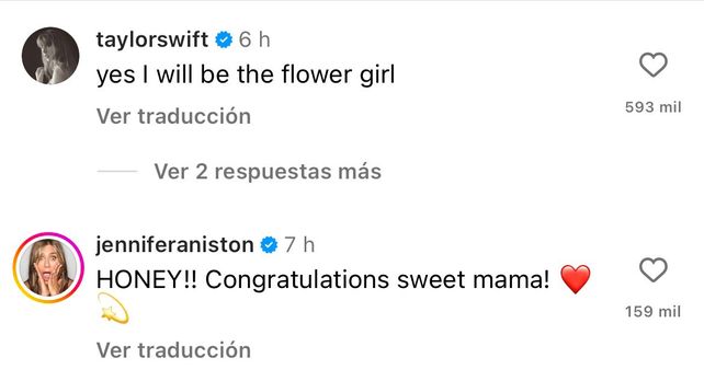 Taylor Swift y Jennifer Aniston dejaron sus comentarios de amor y apoyo a Selena Gómez