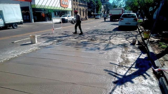 Trabajos de bacheo en la ciudad de Santa Fe