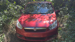 El auto de José Rendón hallado en un monte de árboles en la zona rural de Ricardone