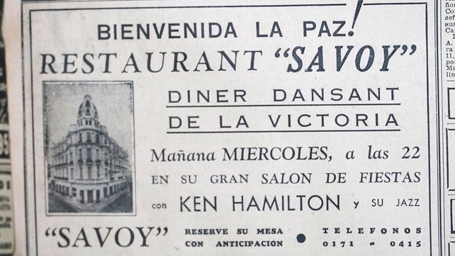 Entre las tiendas y comercios que se sumaron a los festejos del fin de la Segunda Guerra Mundial