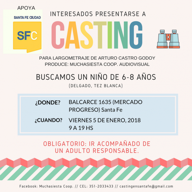 Convocan a casting de niños y adolescentes para producciones audiovisuales