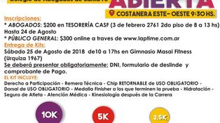 El Colegio de Abogados invita a participar de su XI Maratón