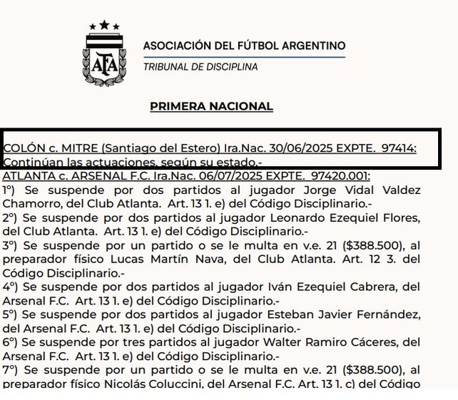 Se demora el fallo de AFA y por ahora Colón jugaría ante Almirante con público Se demora el fallo de AFA y por ahora Colón jugaría ante Almirante con público