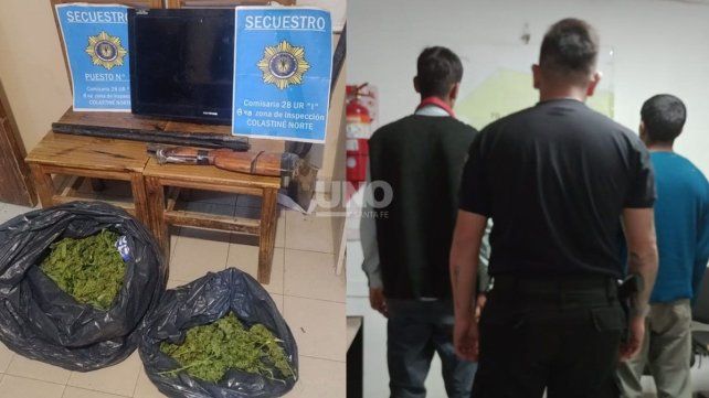 Los detenidos junto a los elementos secuestrados por la policía Los detenidos junto a los elementos secuestrados por la policía