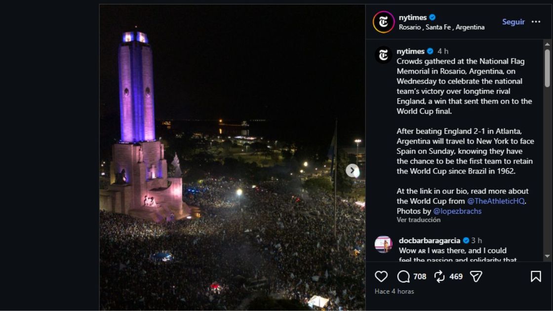 El Monumento Nacional a la Bandera en The New York Times.&nbsp;